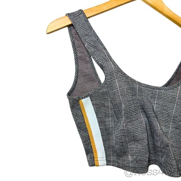 GUESS Women's Plaid Blazer Crop Top‎ Set Sporty Stripe Size S - Picture 4 of 11